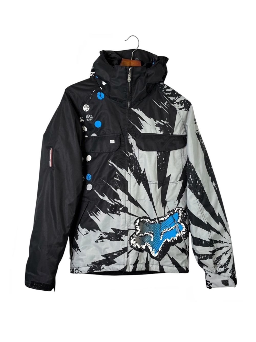 Fox Racing FX-360 Hooded Snowboard Ski Jacket RECCO Tech S Full Zip Pockets